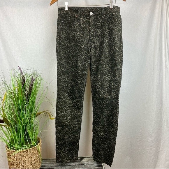 Adriano Goldschmeid Anthropologie Black & Gray Stevie Velvet Ankle Pants 29 - Picture 2 of 10